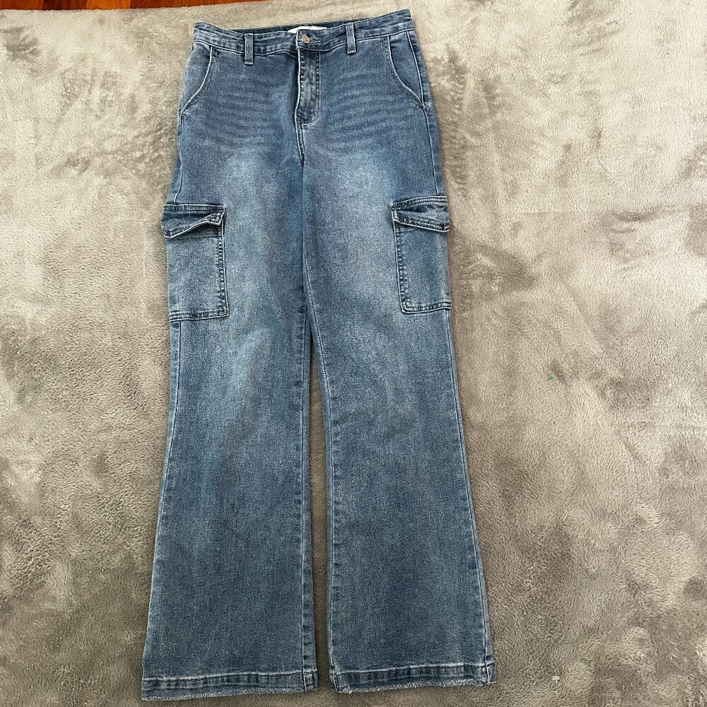 KanCan Cargo Bootcut Jeans Women's size 26 5 High Rise Stretch